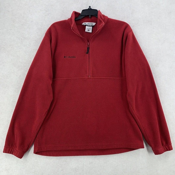 Columbia Jacket Mens XL Red 1/4 Zip Fleece‎ Sweater Hiking Sweater Outdoor - Picture 1 of 6